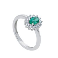 Anello Babila Milano Donna Colore in Oro bianco Smeraldo 0.45 Ct 135016 - 135016